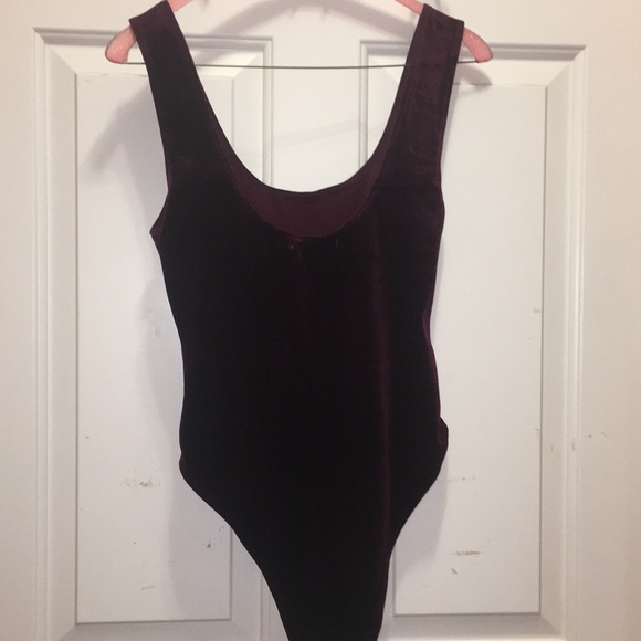 Maroon Velvet Onesie - Picture 2 of 2